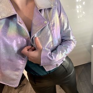 Holographic coat forever 21 shiny
